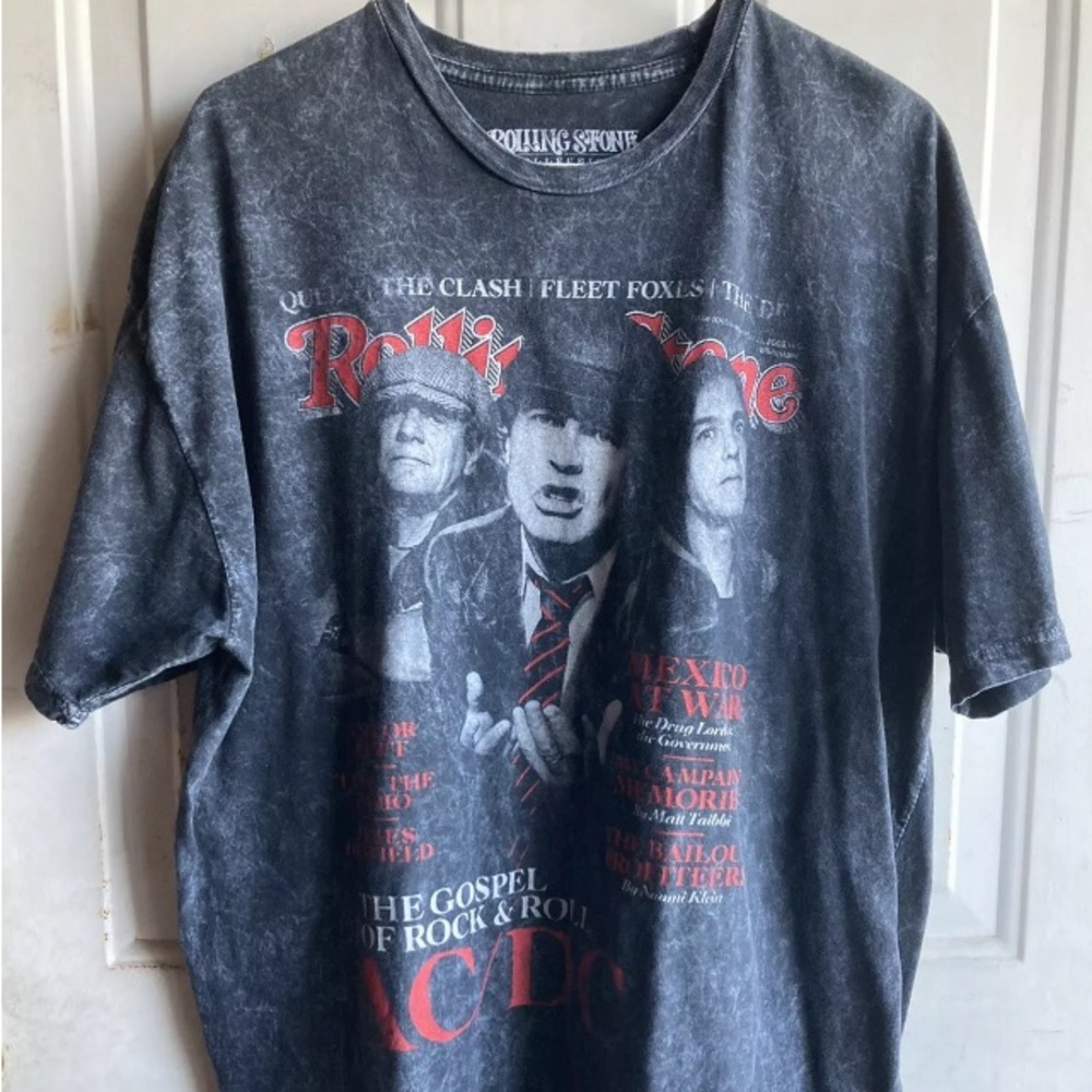 AC/DC Unisex Souvenir Tee Grey Red Black Size X-Large Vintage